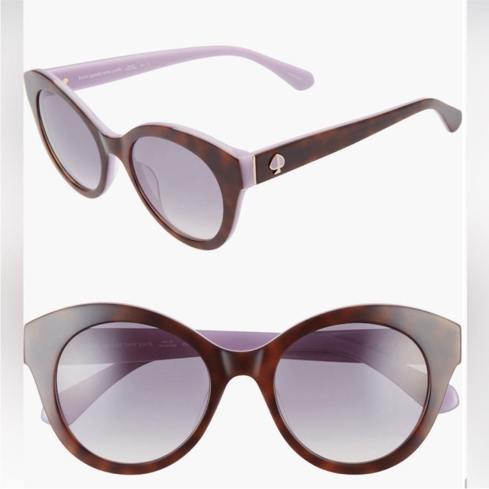 Kate Spade Karleigh/S 51mm Cat Eye Tortoise Sunglasses Havana/Plum New with case